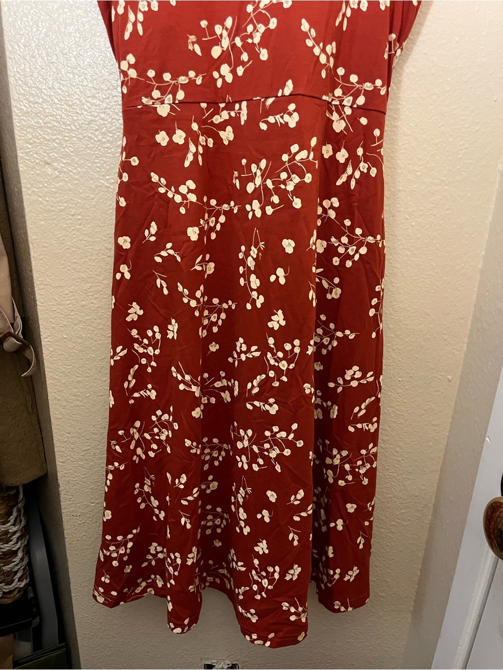 Pact Fit and Flare scattered Sprigs Tandoori Midi Dress - Picture 8 of 11